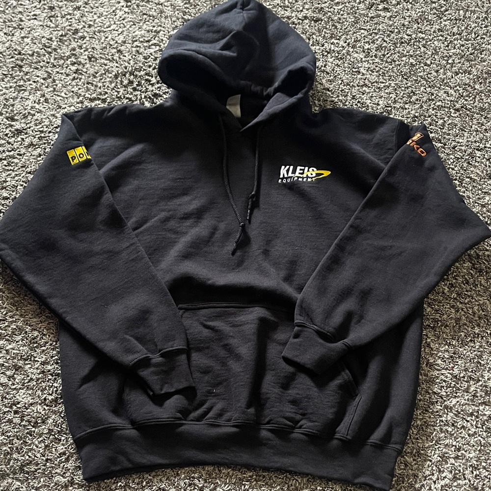 Gildan Black Hoodie with Logo Accents (L)